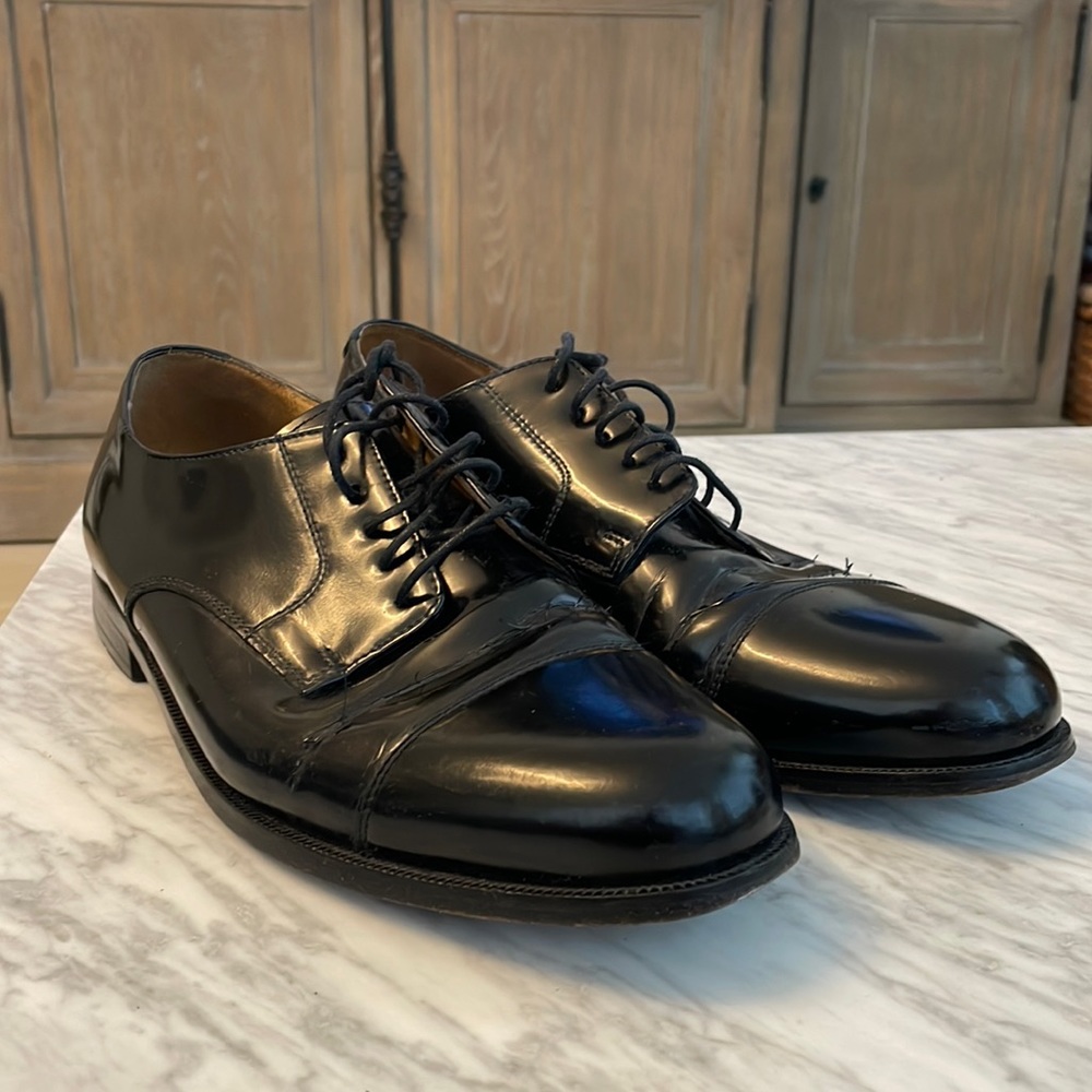 Cole Haan derby cap toe lace-up black leather dress shoes 11 D men’s tuxedo